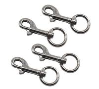 (4 Pieces) 91mm Swivel Eye Snap Hooks 316 Stainless Steel Marine Grade Single Ended Trigger Chain Clip for Dog Leash,Key Chain,Boat Ropes and Cages
