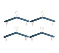 4 Pieces ABS Travel Foldable Hangers, Lightweight And Portable,For Clothes,Socks Space Saving Folding Hangars For Efficient Organizing(Blue)