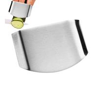 4 Pieces Adjustable Finger Protector for Cutting Food 7.6x5.5 Cm Stainless Steel Fingers Shield Finger Protector Safe Chopping Tools for Slicing and Chopping Vegetables, Fruits and Meat