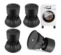 4 Pieces Adjustable Washing Machine Feet, Height Adjustable from 8.5 to 11.5 cm, Universal Anti-Vibration Mat, Vibration Dampers for Washing Machines and Dryers - Black