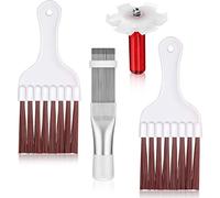 4 Pieces Air Conditioner Condenser Fin Cleaning Brush Coil Condenser Brush AC Fin Comb Stainless Steel Air Refrigerator Fin Cleaner Whisk Brush, 3 Styles