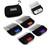 4 Pieces Animal Clippers Stainless Steel A5-Style Replacement Attachment Guide Guard Combs, 3/6/10/13mm 1/8" 1/4" 3/8" 1/2" Compatible with Wahl KM2/5/10 Andis AG BG Oster A5/A6 Pet Cat Dog Groomers