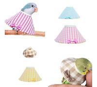 4 Pieces Anti Pholing Bird Collar - Plucking - Prevention Collar | Plucking Bird Neck Wrap, Gentle Bird Aid Ring, Adjustable Pet Collar for Cockatoos Quaker Recovery (4 Pieces, L)