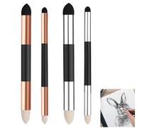 4 Pieces Artist Blending Sponge Pen, Reusable Double Headed Blending Stump Pencil - Two Colors Two Sizes Blending Stumps for Artists, Rubbing Sponge Drawing Art Blender for School Students Beginners