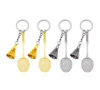 4 Pieces Badminton Themed Keychains, Sports Souvenirs, Creative Keychains, Metal Decorative Pendants, Sports Gifts