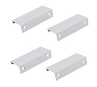 4 Pieces Bathroom Cabinet Handles,Sliver Hidden Drawer Aluminium Alloy Back Mount Recessed Invisible Pull Handle,Concealed Door Cupboard Finger Edge Pulls,for Furniture Wardrobe Cabinets Drawers
