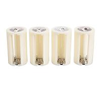 4 Pieces Battery Adapter Holder AA to D Battery Adapter Battery Converter 3 AA to 1 D Battery Converter Adapter Holder Battery Holder Case Box, White