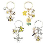 4 Pieces Bee Theme Keychain, Creative Cute Keychain, Women's Pendant, Packaging Decoration Pendant.