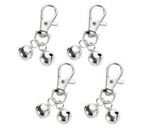 4 Pieces Bell Hooks, Metal Leader Pendants, DIY Jewelry Accessories, Anti-Theft and Pickpocket Alarm Bells, Pet Collar Bells