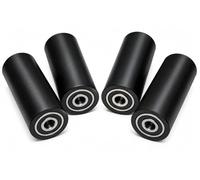 4 Pieces Black Nylon Polyamide Rollers 40 mm diameter 100 mm wide 10 mm bearing Precisely Machined in the EU(40-100-10- Black)