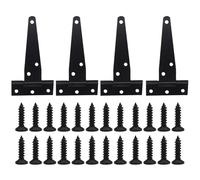 4 Pieces Black T-Shaped Hinges with Set Screws, Garden Door Hinges, Triangular Type Hinges, Heavy Duty Door Hinges, Bearing Door Hinges, Suitable for Door Panels, Windows, Cabinets