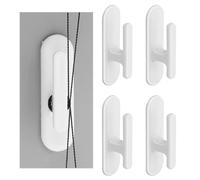 4 Pieces Blind Cord Winder Hooks & Holder, Adhesive Wall Hook Wrap Cleats for Children Proofing Home Office Window Blinds Curtains Sun Shades Ropes (White)