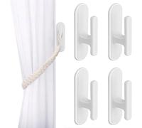 4 Pieces Blind Cord Winder Safety Hooks Holder Adhesive Wall Wrap Cleats Children Proofing Home Office Window Blinds Curtains Sun Shades Ropes White