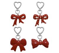 4 Pieces Bow Hanging Ornament, Creative Acrylic Hanging Ornament, Fashionable and Simple Hanging Ornament, Cute and Sweet Ornamental Ornament for Women., red, Taglia Unica, Modern