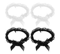 4 Pieces Bow Leg Rings, Lace Leg Rings, Leg Decorations, Elastic Garters, Ele Women'S Accessories.