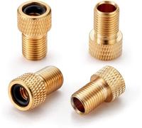 4 Pieces Brass Presta Valve Adapter, Convert Your Bicycle Presta Valve Into a Schrader Valve Adapter for Inflating Tyres with a Standard Pump