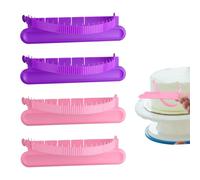 4 Pieces Cake Arch Guide Tool, Pink & Purple Arc Ruler for Fondant, Plastic Adjustable Cake Curved Decorating Tool Fondant Swag Marker for Ruffle Spacing Flower Baking Measuring (Pink & Purple)