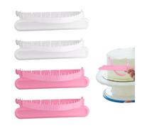 4 Pieces Cake Arch Guide Tool, White & Pink Arc Ruler for Fondant, Plastic Adjustable Cake Curved Decorating Tool Fondant Swag Marker for Ruffle Spacing Flower Baking Measuring (White & Pink)