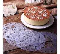 4 Pieces Cake Stencils with Elegant Flower Patterns (7.87 inch)