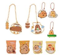 4 Pieces Capybara Magnetic Bookmarks, 2 Pieces Capybara Pendant Bookmarks and 3 Pieces Capybara Keychains, Cute Cartoon Bookmarks, Reading Bookmarks