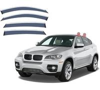 4 Pieces Car Window Wind Deflectors for BMW X6 E71 2008-2013, Car Side Door Stick-On Deflector Window Visors Side Rain Deflector