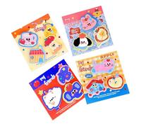 4 Pieces Cartoon Design Sticky Notes Selves Stick Memo Pad for School Journaling Multipurpose Paper Notepads Set Colorful Animal Shaped Notepads