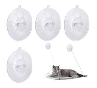 4 Pieces Cat Window Perch Suction Cup, Powerful Cat Window Bed Seat Replacement Suction Cup, Clear PVC Sucker Pads, 2 Styles