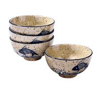 4 Pieces, Ceramic Rice Bowl, 10.14 oz Small Rice Bowl, Microwave Safe, Round Ceramic Rice Bowl, Ceramic Rice Bowl for Soup and Rice Sushi, Table Decorations, Party Supplies, Tableware (YL)