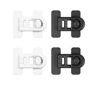 4 Pieces Child Lock Cabinet Window Lock Children Drawer Lock Refrigerator Lock for Cabinets and Drawers Refrigerators Doors Cabinet Locks (White + Black)