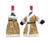 4 Pieces Christmas Bottle Covers - 2 Jackets and 2 Dresses - Style Bottle Bags for Presents, Multipack Decor