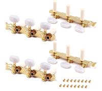 4 Pieces Classical Guitar Tuning Pegs with 16 x Fixing Screws for Classical Guitar, Guitar Tuners Pegs 3L + 3R, Guitar Tuners, Replacement Guitar Parts for Classical Guitar