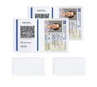 4 Pieces Clear Plastic Vaccination Card Cover Clear Name Tag Badge Protector Plastic ID Holder Adult and Child Immunization Certificate Passport ID Document Travel Document Protector