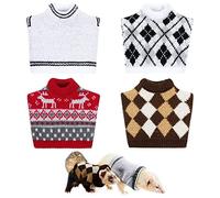 4 Pieces Clothes Costume for Guinea Pig Ferret Sweater Bunny Hamster Clothing Guinea Pig Outfits Small Animal Warm Vest Winter Pet Sweatshirt Rabbit Apparel Accessory Cosy T-Shirt