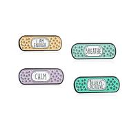 4 Pieces Colored Band Aids Enamel Pins I AM FNOUGH Funny Letter Brooches for Backpacks Clothes Caps Cartoon Lapel Pins Badges