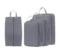 4 Pieces Compression Pack Cubes - Packing , Shoe Bag - Toilet Bag | Double Zip - Travel Accessories, Portable Travel Luggage - Storage Bag Women Mom Mum Road Trip Cross