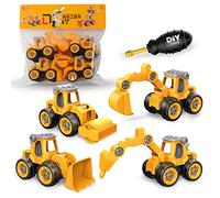 4 Pieces Construction Toy Truck Early Build&Take Apart Appliance Children's Funny Improve Intelligence Pretend For Play Engineering Truck Set