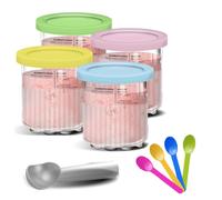 4 pieces containers for Ninja Creami Deluxe Pints lids, BPA dishwasher