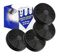 4 Pieces Cooker Hood Carbon Filter Ø 175 mm H 35 mm 49037930 | for Candy for Hoover AS0015184 for Fagor CF110 for PKM 35973 for Sogedis - MONTERAL