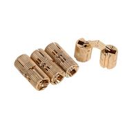 4 Pieces Copper Concealed Barrel Hinges, 10/12/14/16 mm Heavy-Duty Hinge Set, 180° Opening Angle, Anti-Rust Worktop Hinges for Caravan DIY & Light Furniture (12 mm)