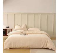 4-pieces Cotton bedding Duvet Cover Set full Size,Waffle Weave quilt cover Set for All Season,Soft and Breathable Textured Duvet Cover with Zipper Closure
