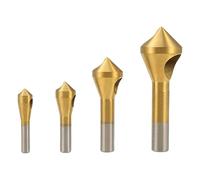 4 Pieces Countersink Chamfering Drill Bit Deburring Tools Set for Efficient Taper Hole Cutting in Various Materials Coated Drill Bits