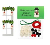 4 Pieces Creative Buttons Christmas Craft Set 10x8cm Christmas Button Ornament Kits Button Christma Tree Ornament Kit Holiday Pendant Craft DIY Set for Adults Kids Rearview Mirror Window