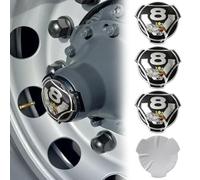 4 Pieces Custom Griffin V8 Aluminum Decals Fits For Scania Truck Rim Wheel Center Caps Badge Emblem Sticker Cover (black)