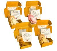 4 Pieces Cute Bears Toy With Inspirational Card 16x16x3cm Mini Worry Bear In Box Mini Bears Little Bear In A Box Fluffie Halloween Offices Desk Shelf Birthday Bedrooms Room Home School