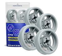4 Pieces Dishwasher Wheels for Lower Basket Ø35 mm with the Original Code 49037409 49005659 for Candy - Warranty 10 Years - MONTERAL