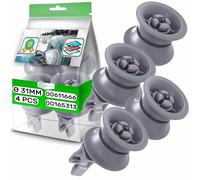 4 Pieces Dishwasher Wheels Upper Basket with The Original Code 00611666 611666 00165313 165313 for Bosch Dishwashers for Siemens for Neff - Warranty 5 Years - ONIX TECH