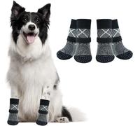 4 Pieces Dog Non-slip Socks with Adjustable Strap, Dog Paw Protectors, Adjustable Non-Slip Socks for Indoor and Outdoor Traction Control on Hardwood Floors, L