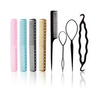 4 Pieces Double-Head Wide Toothed Comb, 1 Set Of Hairpin Kit, Plastic Haircut Tools, Reusable, Convenient Styling Comb.