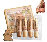 4 Pieces Double Sided Tape Pens, Capybara Push-Button Adhesive, 5-Meter Strong Glue Stick Pen, Crafting Scrapbook Tapes, Retractable Correction Tape, Pocket Size Adhesive Roller for Craft Lovers