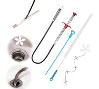 4 Pieces Drain Spiral Sink, 118 Inch Cleaning Hooks, Pipe Cleaning Spiral, 28 Inch Pipe Cleaning Brush, Drain Brush, Hair Clog Tool, Tender Drain Cleaner Sticks